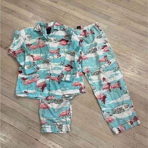 Nick & Norah Christmas pink flamingo pajamas